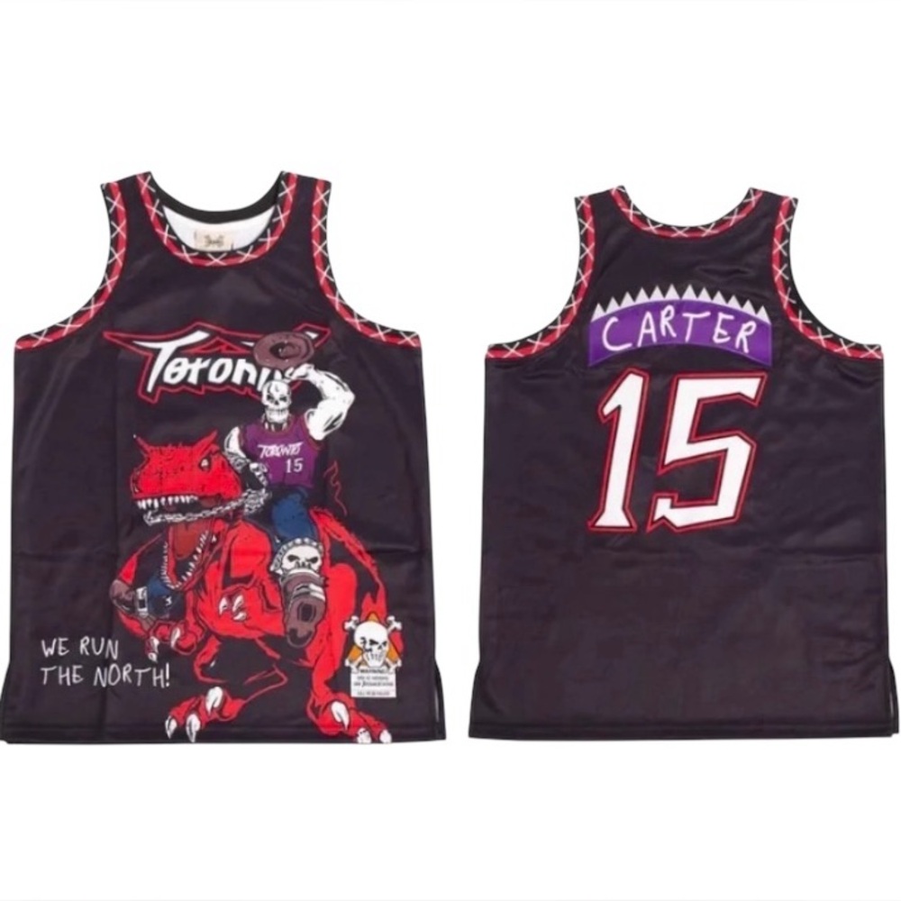 NWT BRAND X Vince Carter - Toronto Raptors Graphic Jersey in Black, Sz XS & Lrg